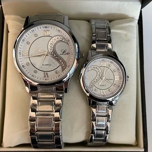 Tiannbu His & Hers Stainless Steel Watches